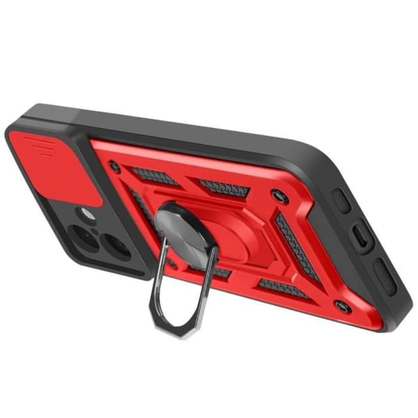 Coque til iPhone 16 - Mayaxess - Rød - Stødabsorberende - Skydelås til Kamera - Støtte Ring Röd