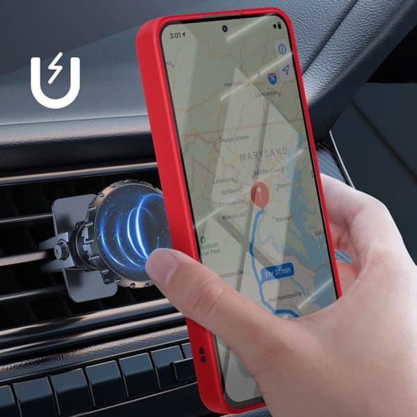 Coque för Xiaomi Note 14 4G med Metallring Videostöd Röd Röd