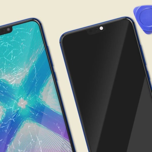 LCD-näyttö + kosketusnäyttö Honor 8X:lle sinisellä kehyksellä Blå
