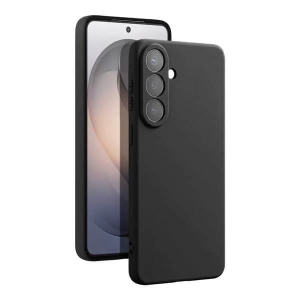 Silicone Soft-Touch-fodral för Galaxy S26 med svart mikrofiberfoder Svart