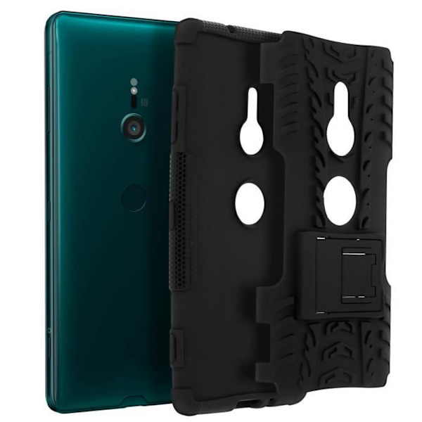 Coque - Sony - Xperia XZ3 Plus - Stødabsorbent - Silikone og Polycarbonat - Indbygget støtte svart