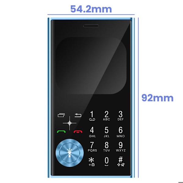 Mobiltelefon med knappar 2,01 tum Dubbel SIM Stil Linje Ljusblå