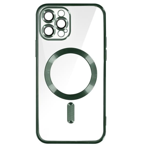 Kuori - Apple - iPhone 12 Pro - Silikoni - Vihreä - Kromireunus Grön