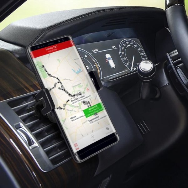 Støttebil - Akashi - 360° roterende - Til smartphone - Montering til ventilationsgitter - Sort Svart