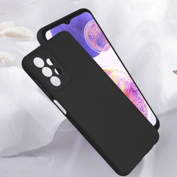 Etui til Samsung Galaxy A23 5G Silikone Matt Finish Anti-Fingerprint sort Svart