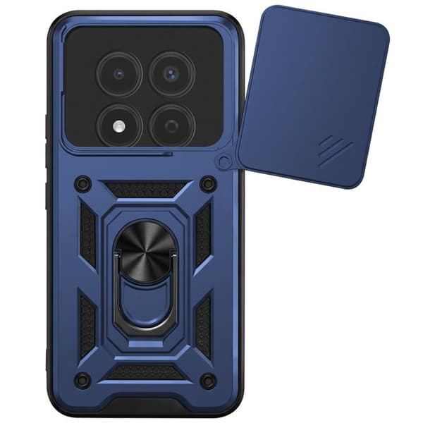 Coque Ring til Redmi Note 15 Pro Plus 4G med Skydelåg til Kamera Mayaxess Mørkeblå Blå