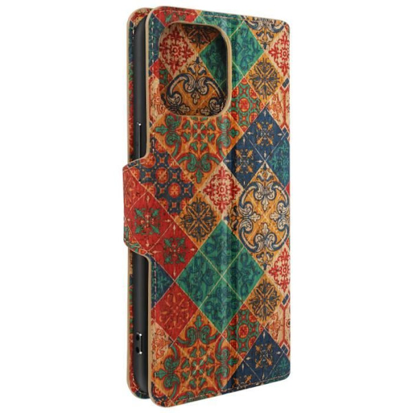 Korkfodral till iPhone 15 Pro Max Flip Wallet Victorian Stand Svart