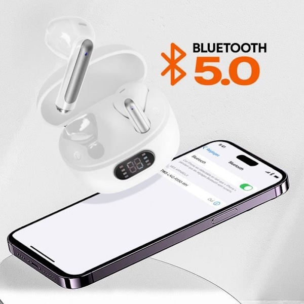 In-ear Bluetooth-hovedtelefoner med Touch Control og Mic LinQ White Vit