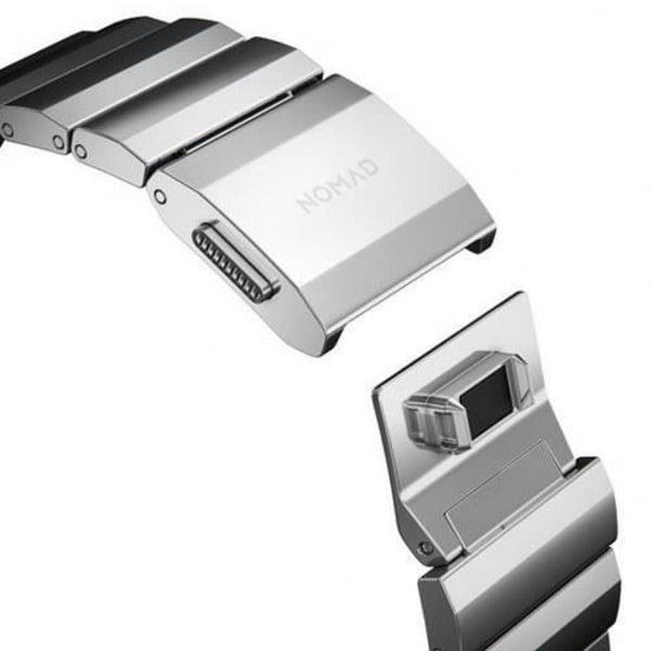 Armband V2 för Apple Watch 1-9 och SE 42-44-45mm Nomad Silver - Grå - Titan - Stål Grå