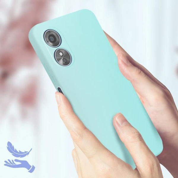 Fodral till Oppo A17 - AVIZAR - Halvstyv - Soft-touch - Tunt - Turkos Blå