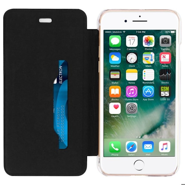 Etui Portefeuille Akashi New York iPhone 7 og iPhone 8 - Indbygget kortlomme Röd