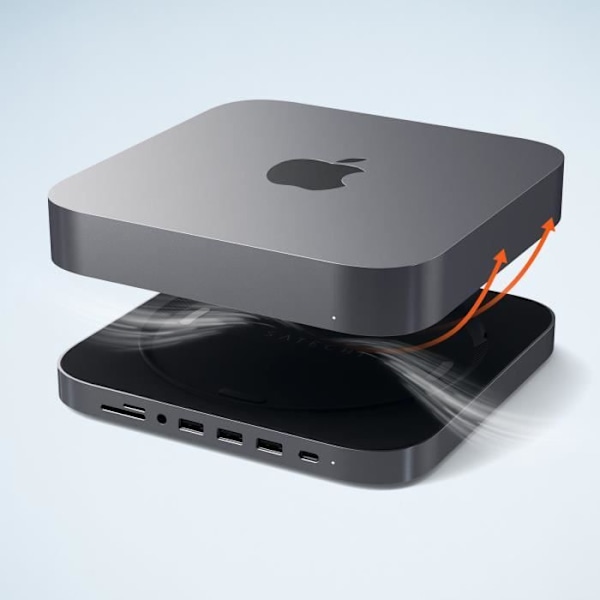 Hub multiports - Satechi - Mac Mini - 4 portar - USB-C och USB - Inbyggd stöd- och ventilationsfunktion