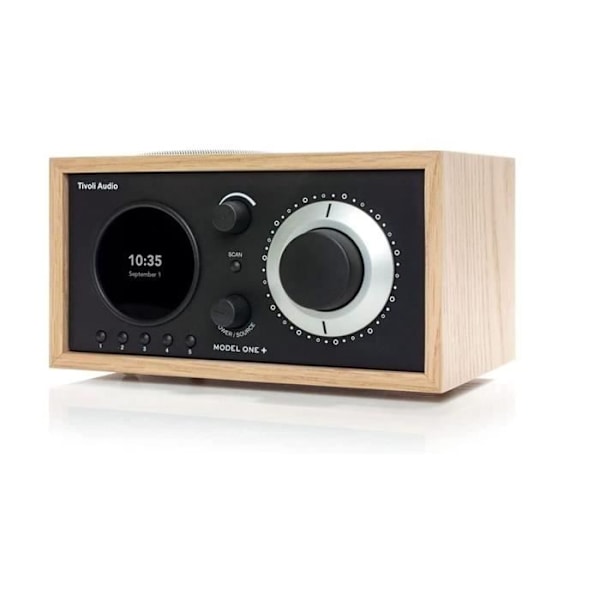 Tivoli Audio Model One + FM/DAB+ bordsradio med Bluetooth och fjärrkontroll - Ek/Svart svart ek