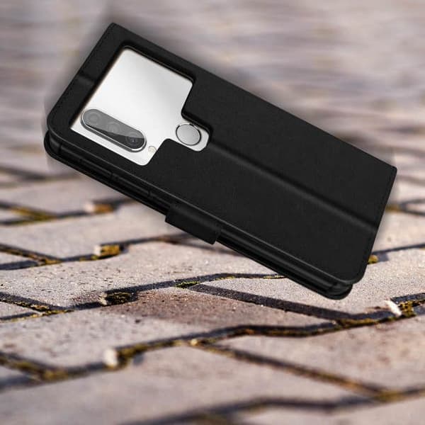 Universal smartphone-etui 5,2 til 5,5 tommer med kortholder Video Support sort Svart