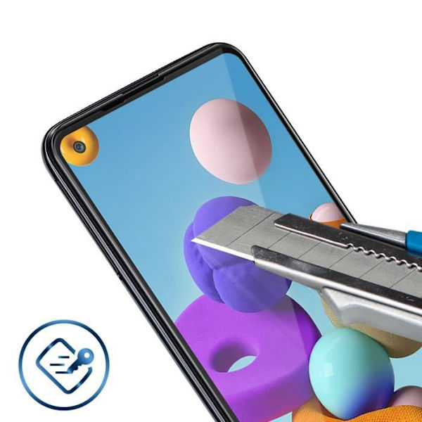 Galaxy A21s Skærmfilm Hærdet Glas 9H Anti-Fingerprint - Transparent Black Contour Black Transparent