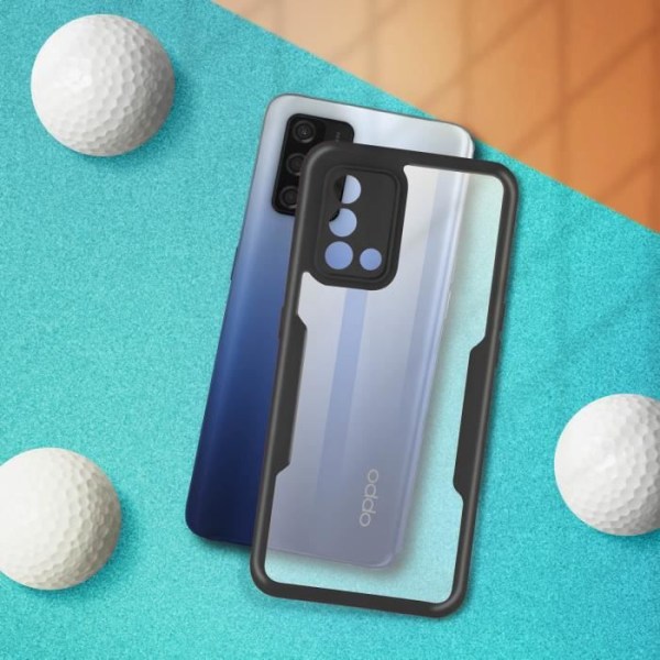 Kotelo - AVIZAR - Oppo A74 - 360° suoja - Plexiglas takaosa - Musta ääriviiva Svart