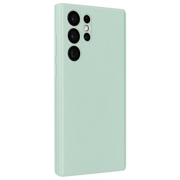 Nahkatasku Galaxy S22 Ultra Näyttöikkunalla Korttipaikalla Vaaleanvihreä Grön
