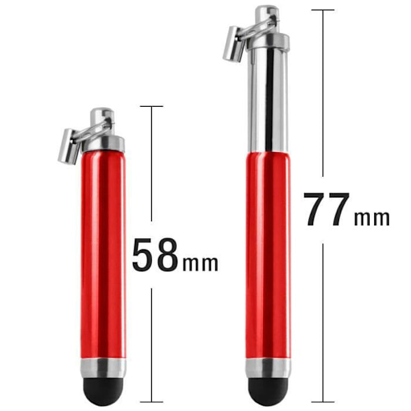 Stylet - Avizar - Rød - Retractable - Silikone spids - Touchscreen-kompatibel Röd