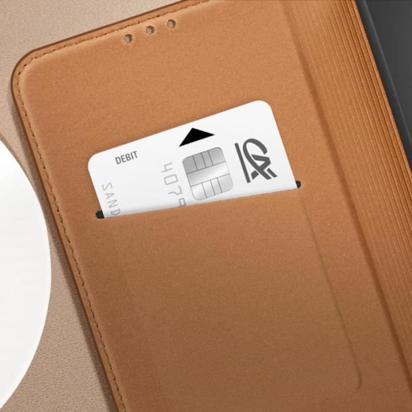 Fodral till Samsung Galaxy S23 FE Korthållare i äkta läder Ljusbrun