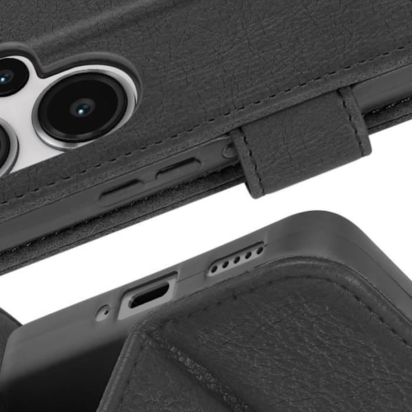 Fodral till Xiaomi Redmi Note 13 Pro Plus - AVIZAR - Chesterfield - Plånbok och videohållare - Svart Svart