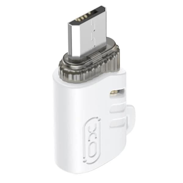 USB-C-adapter - XO - Kompakt - Hona till Micro USB Hane - Snabb överföring av data - Vit