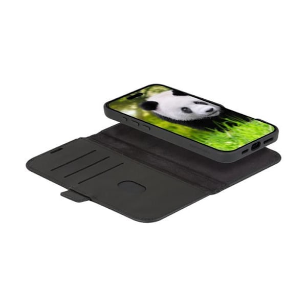 iPhone 16 Pro - DBRAMANTE1928 - Lynge-malli - MagSafe-yhteensopiva - Musta nahka - 2 in 1 Svart