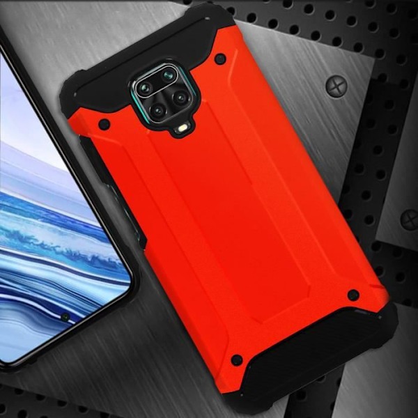 Xiaomi Redmi Note 9 Pro/9 Pro Max etui Bi-materiale Stødsikker anti-fald 1,8 m rød