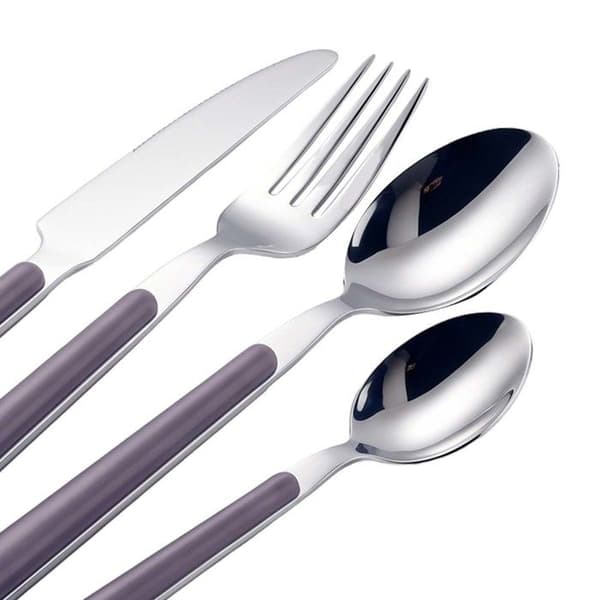 Bestik sæt - SWISS HAUS - 24 dele - Rustfrit stål - Lilla - Glat kant finish Violett