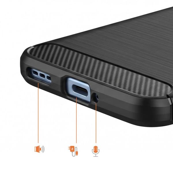 Cover til Oppo A6 Pro Carbon Effekt Blød Beskyttelse Stødabsorberende Sort Svart