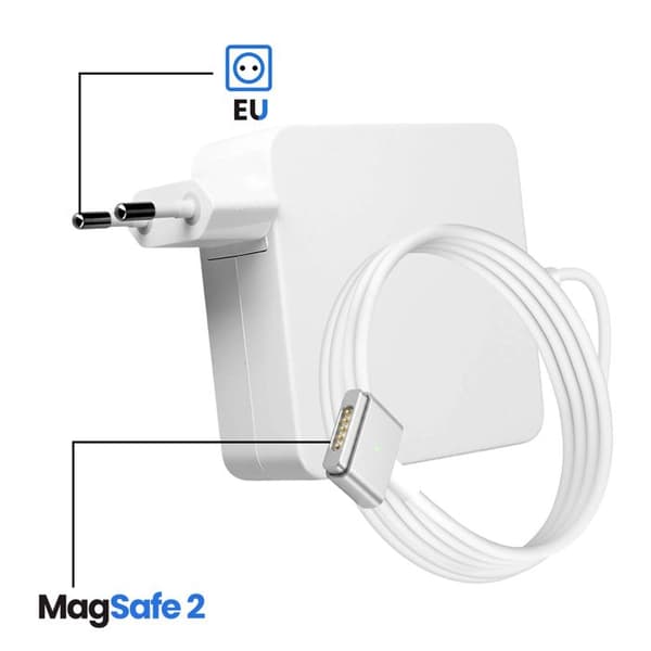 Lader til MacBook Air 11" A1465 2012-2015 MagSafe 2 - 45W Hvid Vit