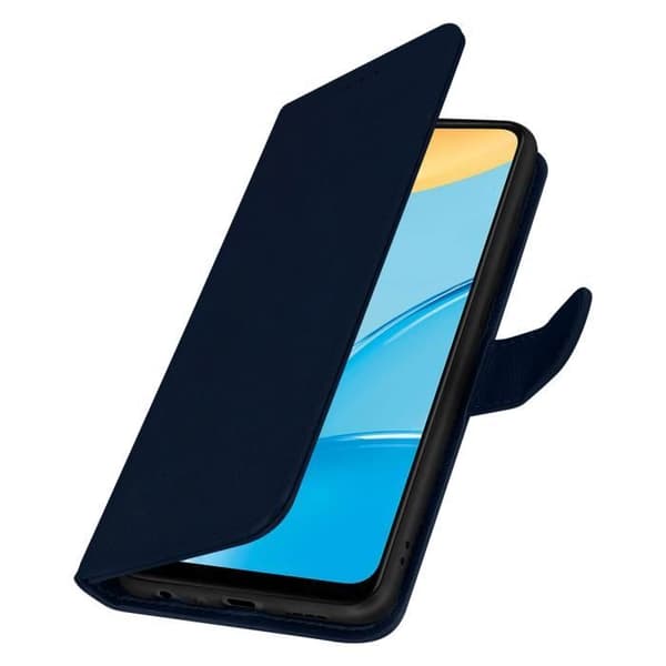 Foliofodral - AVIZAR - Oppo A15 - Skydd - Plånboksficka - Videostöd - Mörkblå Blå