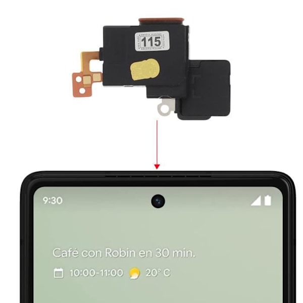 Intern högtalare - RELIFE - för Google Pixel 6a - Svart - Åtgärdar ljudproblem Svart