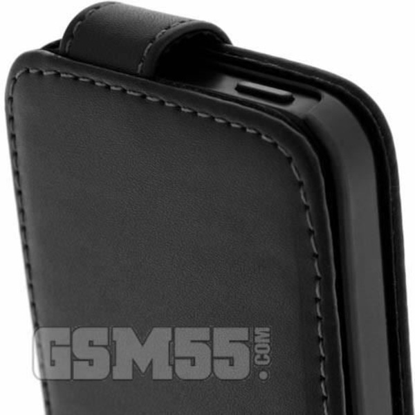 Pystytasku - Apple - iPhone SE, 5, 5s - Keinonahkaa - Musta - Magneettisulku Svart