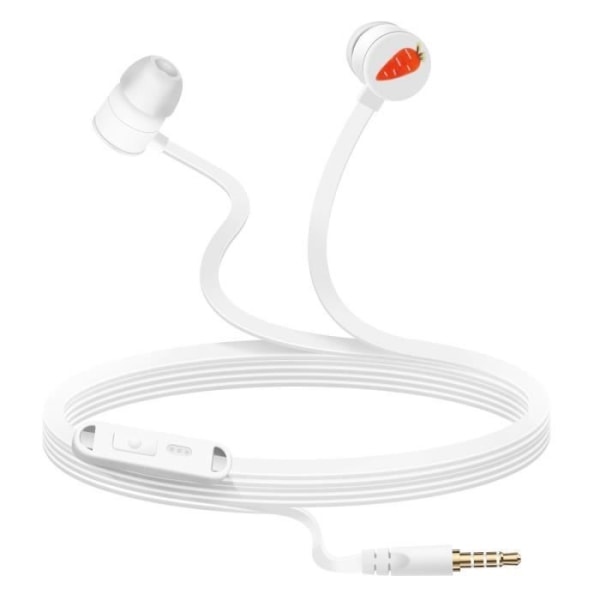 Hörlurar - LINQ - 3,5 mm-uttag - In-ear - Handsfree-kit - Vit fruktmönster Vit