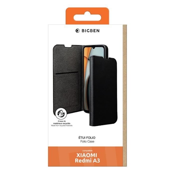 Xiaomi Redmi A3 Folio Wallet -kotelotuki BigBen Musta Svart