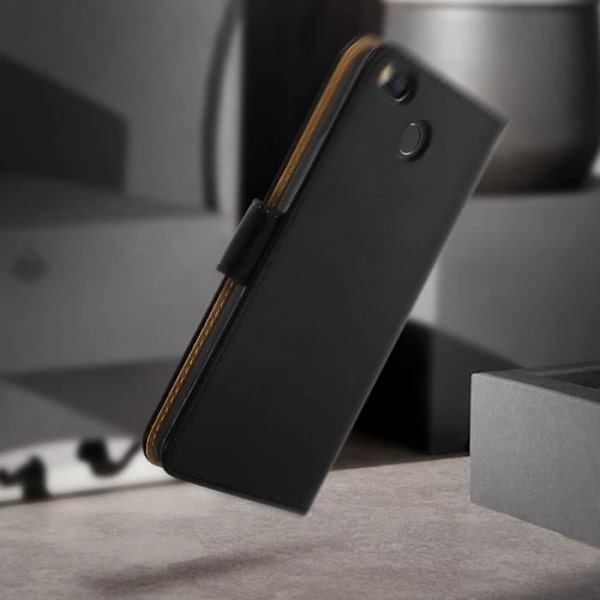 Etui - AVIZAR - Fairphone 3 - Fodral i ekologiskt läder - Klistrig fästning - Magnetflik - Svart Svart