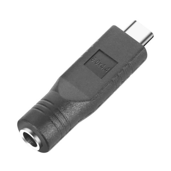 USB-C till DC 6,0 x 4,4 mm laddningsadapter, svart