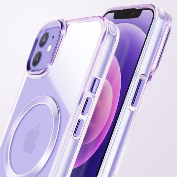 Coque - MagSafe - iPhone 12 Pro - Glasfarve - Lilla - Stiv Lila