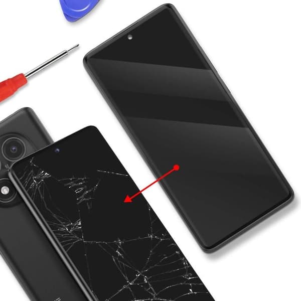 Fuld AMOLED-skærm til Redmi Note 14 Pro 4G med berøringsglas og sort chassis Svart