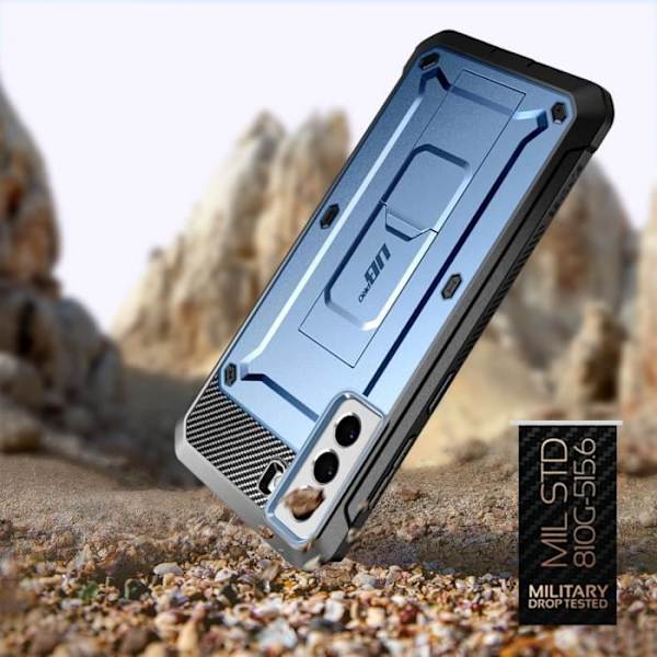Fodral till Samsung S22 - SUPCASE - Unicorn Beetle Pro - Stötsäker - Stativ - Blå Blå