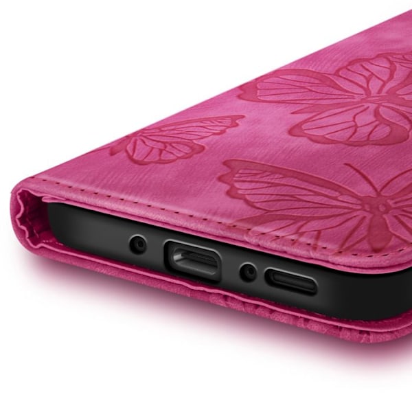 Samsung Galaxy A26:n Fuchsia-sateenvarjo ja näytötuki Rosa