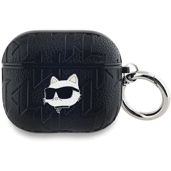 Etui rigide til AirPods 3 - Karl Lagerfeld - Monogram Choupette - Eco-læder - Sort - Unisex Svart