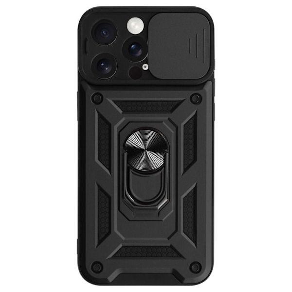 Coque til iPhone 15 Pro - MAYAXESS - Sort - Hård - Stødabsorberende - Kompatibel med magnetisk holder Svart