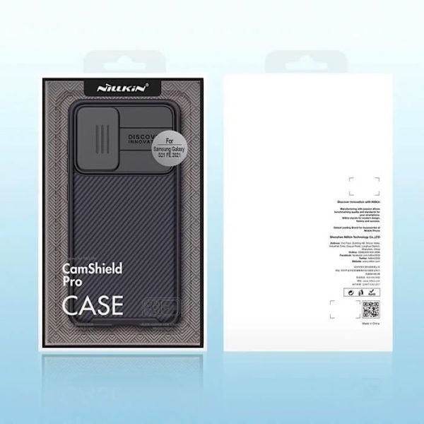 Bakcover - NILLKIN - Galaxy S21 FE - Ekologisk polykarbonat - Skjutlock - Svart Svart