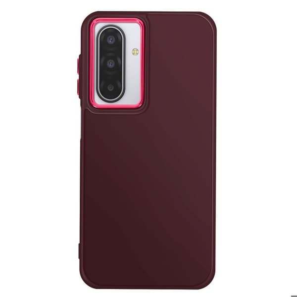 Matte case for Galaxy A17 with Bordeaux metallic camera bezel Röd