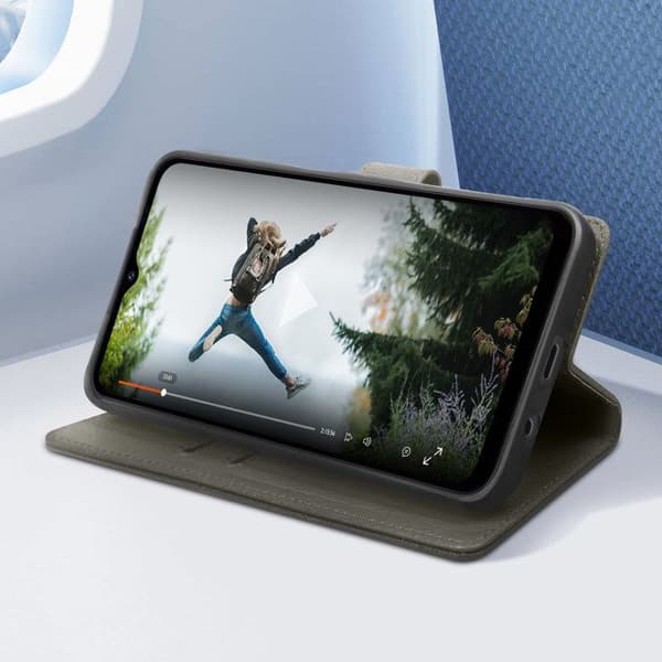 iPhone XR -kotelo - AVIZAR - Chesterfield - Harmaa - Lompakko - Videotuki Grå