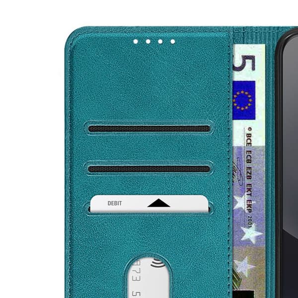 Plånboksfodral för Redmi Note 15 Pro Plus 5G med kortfack och ställ i turkos Blå