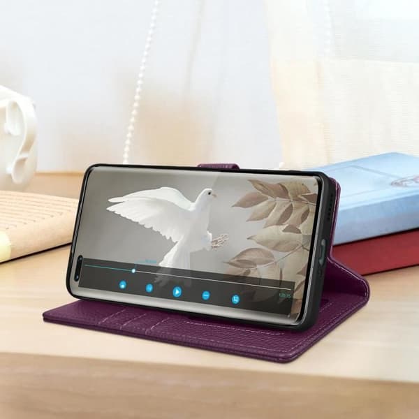 Skal - AVIZAR - Honor Magic4 Pro - Lila - Videoställplånbok Lila