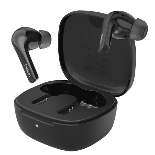 Trådløse Bluetooth 5.2 hovedtelefoner med dobbeltmikrofon og støjreduktion Belkin Sort Svart
