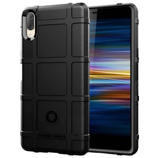 Coque - Sony - Xperia L3 - Forstærket beskyttelse - Robust silikone - Tekstur effekt Svart